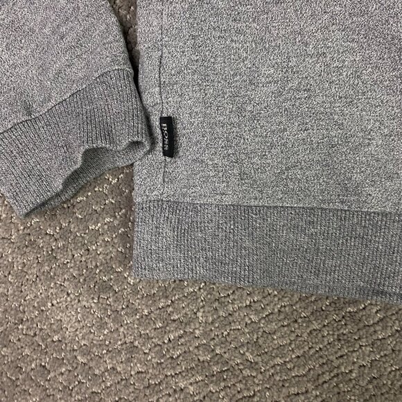 Hugo Boss Shawl Collar Cotton Sweater Jumper Men's Large Fits Short Medium Gray - Picture 5 of 12